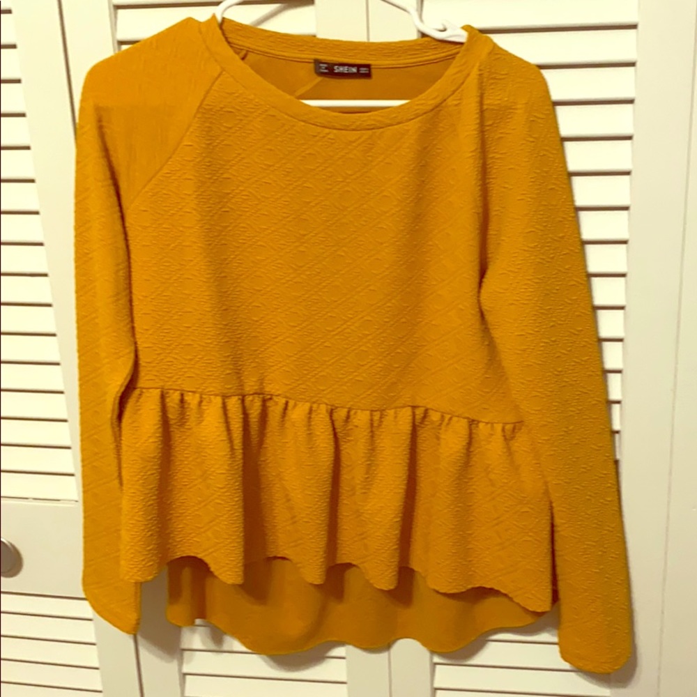 Shein mustard peplum top!